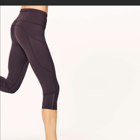 Lululemon Fast & Free *Reflective* Crop 19” - Dark Adobe/Pelt - Picture 4 of 14